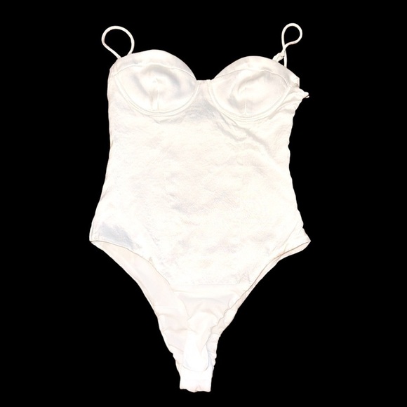 ZARA SATIN EFFECTS BUSTIER BODYSUIT - Picture 1 of 6